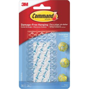 3M Command Mini Decorating Clips-Clear 20 Clips & 24 Strips