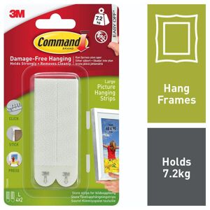 3M Command Large Picture Hanging Strips-White 4 Sets/Pkg