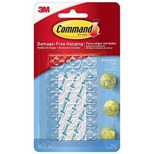 3M Command Self-Adhesive Damage Free Hanging Clear Decorating Clips for Fairy Li