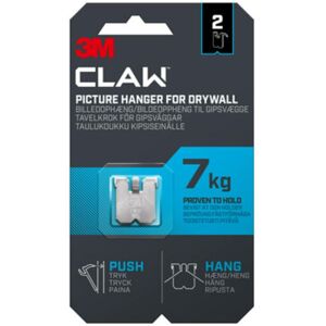 3M Claw Drywall Picture Hanger Push & Hang Holds 15 Lbs (7kg) 2pk