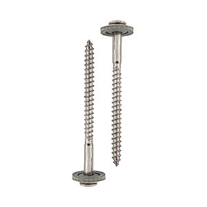 HELPMATE Spengler Screws 4.5 x 65 mm, Pack of 100, DIN 7995, Stainless Steel A2, PZ2, DIN 7995, Roof Screws, Panhead with Plate Washer and EPDM Sealing Washer, Silver