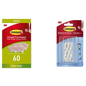 Command 60 Strips Poster Strips Value Pack Adhesives White