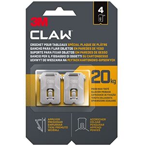 3M CLAW Drywall Picture Hanger 20 kg 3PH20-4WMR 4 Hangers