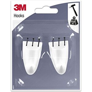 3M Sturdy Hooks with Nails, White, 95564