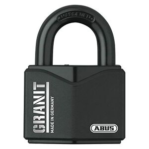 ABUS Granit Padlock 37/55 for Outdoor Use - Made of Hardened Special Steel - Key with LED Light - with ABUS Plus Disc Cylinder - ABUS Security Level 10 - Black