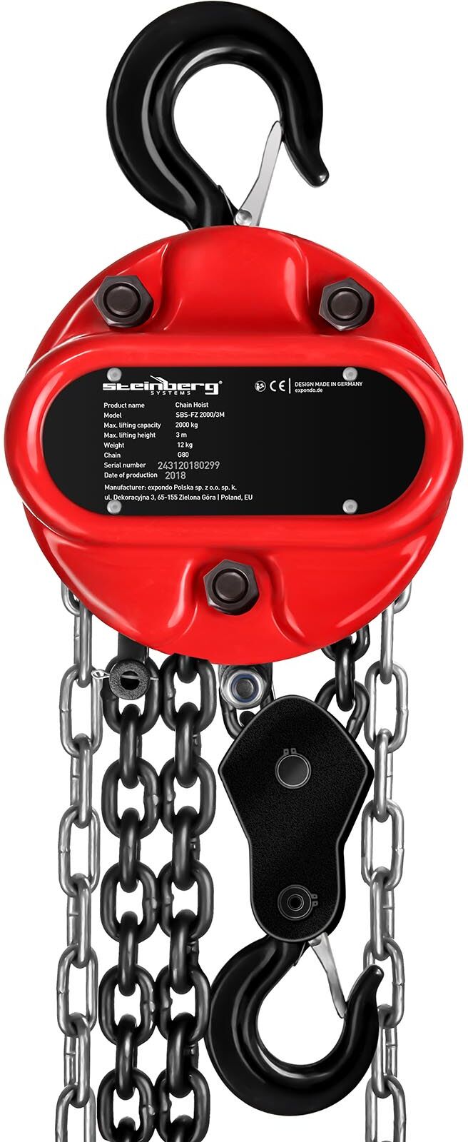 Steinberg Systems Chain Block - 2,000 kg - 3 m SBS-FZ 2000/3M