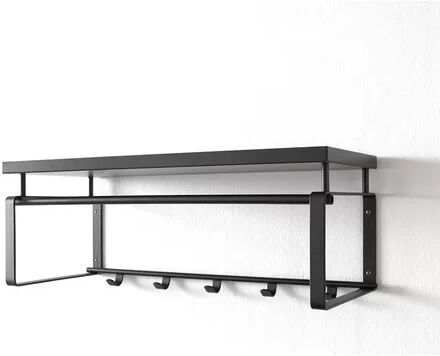 Symple Stuff Wall Mounted Coat Rack Symple Stuff Finish: Black  - Size: 28cm H X 70cm W X 29cm D