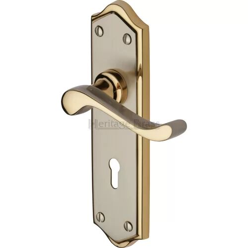 Heritage Brass Buckingham Lever Lock Heritage Brass Finish: Jupiter Split  - Size: 10.2 cm H x 25.4 cm W