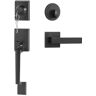 VEVOR Front Door Handle and Deadbolt Set, Matte Black Square Handle Set with Lever Door Handle, Single Cylinder Entry Door Handle with Reversible for Right and Left Handed Entrance and Front Door