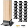 VEVOR 4x4 Post Base 20Pcs, Internal 3.6"x3.6" Heavy Duty Powder-Coated Steel Post Bracket Fit for Standard Wood Post Anchor, Decking Post Base for Deck Porch Handrail Railing Support