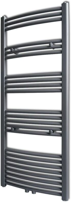 VIDAXL Radiatore Scaldasalviette Centrale Grigio Curvo 600x1424 mm - Grigio