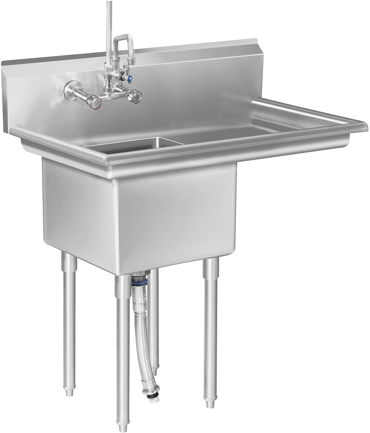 Royal Catering Lavello in acciaio inox industriale - 1 vasca e sgocciolatoio destro RCHS-6