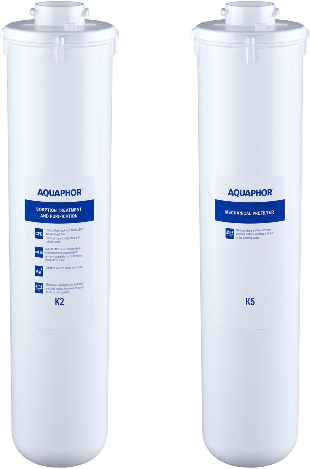 Aquaphor - Filtri acqua osmosi inversa - Set di ricambio K2 + K5 RO-101S SMALL SERVICE