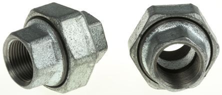 Georg Fischer Raccordo in ferro malleabile galvanizzato , connessione BSPP 3/4" femmina x BSPP 3/4" femmina, 770340205