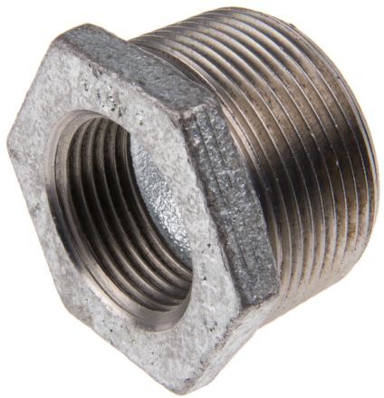 Georg Fischer Raccordo in ferro malleabile galvanizzato , connessione BSPT 1 1/2" maschio x BSPP 1" femmina, 770241235