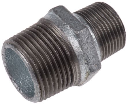 Georg Fischer Raccordo in ferro malleabile galvanizzato , connessione BSPT 1" maschio x BSPT 3/4" maschio, 770245224