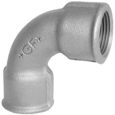 Georg Fischer Raccordo in ferro malleabile , connessione BSPP 1/2" femmina x BSPP 1/2" femmina, a Gomito corto di 90°, 770012204