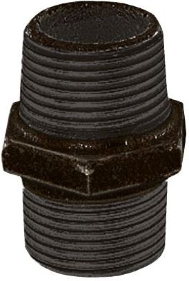 Georg Fischer Raccordo in ferro malleabile brunito , connessione BSPT 1 1/4" maschio x BSPT 1 1/4" maschio, 770280107