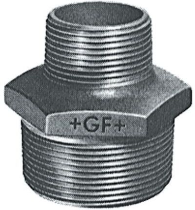 Georg Fischer Raccordo in ferro malleabile brunito , connessione BSPT 3/8" maschio x BSPT 1/4" maschio, 770245117