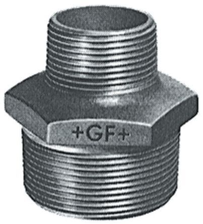 Georg Fischer Raccordo in ferro malleabile brunito , connessione BSPT 1/2" maschio x BSPT 3/8" maschio, 770245119