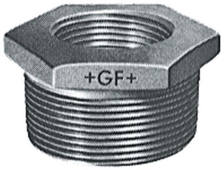 Georg Fischer Raccordo in ferro malleabile galvanizzato , connessione BSPT 1 1/2" maschio x BSPP 1/2" femmina, 770241233