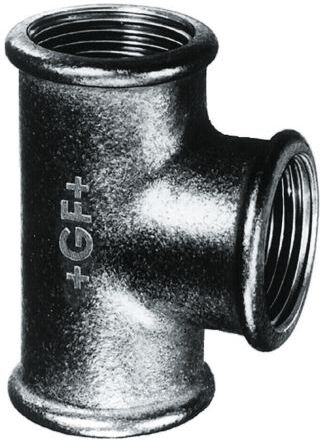 Georg Fischer Raccordo in ferro malleabile , connessione BSPP 1/4" femmina x BSPP 1/4" femmina, A T, 770130202