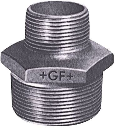 Georg Fischer Raccordo in ferro malleabile galvanizzato , connessione BSPT 1/2" maschio x BSPT 3/8" maschio, 770245219