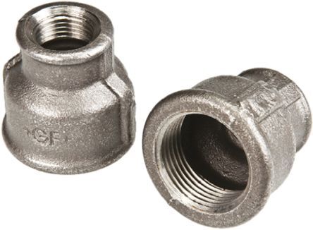 Georg Fischer Raccordo in ferro malleabile galvanizzato , connessione BSPP 3/8" femmina x BSPP 1/4" femmina, 770240217