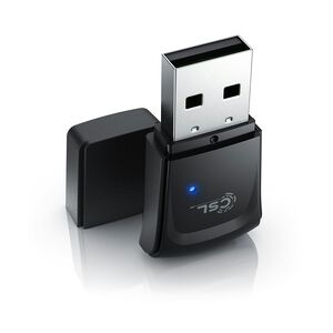 CSL WLAN 300 Mbit/s USB Stick Adapter - WiFi Adapter - Verschlüsselung WEP WPA WPA2 - 2,4 Ghz 2T2R - Verstärkung 18 dBm - für Windows 7 - 11