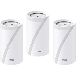 TP-Link Deco BE65 Wi-Fi 7 Mesh WLAN Set(3 Pack), Tri-Band 5760 Mbit/s (6 GHz) + 2880 Mbit/s (5 GHz) + 574 Mbit/s (2,4 GHz), 6 Streams, 4× 2,5G Ports, 1× USB 3.0