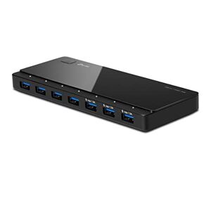 TP-Link UH700 7-Port USB 3.0 HUB inklusive Netzadapter und USB 3.0 Kabel, bis zu 5 Gbit/s, Hot Swapping, unterstützt Windows, Mac OS, Linux, schwarz