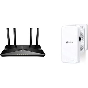 TP-Link Archer AX53 Wi-Fi 6 WLAN Router, schwarz & RE330 WLAN Verstärker Repeater AC1200 (867MBit/s 5GHz + 300MBit/s 2,4GHz, WLAN Verstärker, App Steuerung) weiß