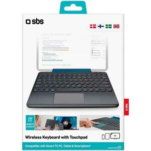 SBS Trådløst Bluetooth Tastatur med Indbygget Touchpad - Dansk Tastatur - Sort