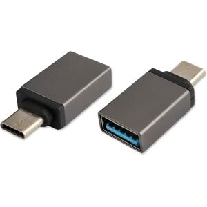 4smarts USB-C til USB-A Adapter - 2 stk. - Sort