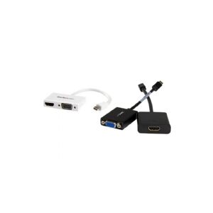 StarTech.com Mini DisplayPort to HDMI and VGA Adapter - Mini DisplayPort Multiport Hub for Your HDMI or VGA Monitor / Display (MDP2HDVGAW) - Video transformer - DisplayPort - HDMI, VGA - hvid - for Apple MacBook Air
