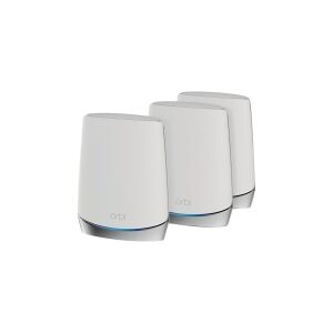 NETGEAR Orbi RBK753 - - Wi-Fi-system - (router, 2 extendere) - op til 5651 sq.ft - mesh - 1GbE - Wi-Fi 6 - Tri-Band