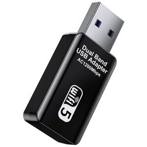 Usb Wifi Dongle Modtager - 1300 Mbps - Sort