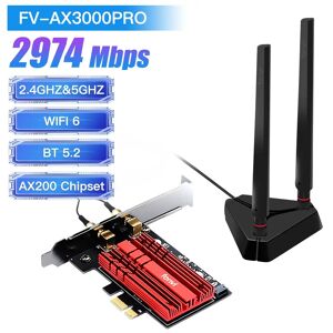 fenvi Adaptateur WiFi PCIE WiFi AX200  carte réseau sans fil  Bluetooth 5.2  3000Mbps  bande touristique