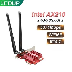 EDUP EDettes-Carte réseau sans fil Wi-Fi 5.3/2.4/6GHz  adaptateur PCIE WiFi6E  pour jeux vidéo  haute