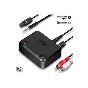 August Adaptateur Bluetooth TV HD pour 2 - MR270 - Transmetteur Emetteur du Son TV vers 2 Casques Bluetooth, Enceinte - RCA, Optique et Bluetooth 5 - Publicité