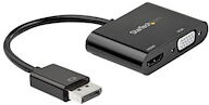 C2g StarTech.com DisplayPort to HDMI VGA Adapter, DisplayPort 1.2 HBR2 to HDMI 2.0 (4K 60Hz) or VGA 1080p Converter Dongle, DP to HDMI or VGA Monitor Adapter, Digital Video Display Adapter - Multiport Video Dongle (DP2VGAHD20) - adaptateur vidéo - 23.2 cm