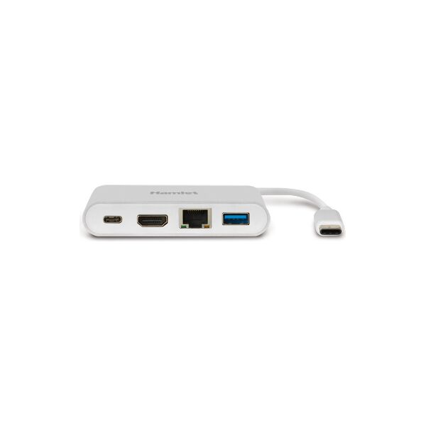 hamlet hdkc-pd100 docking station con hdmi 3840 x 2160 pixel usb-c lan colore bianco - hdkc-pd100