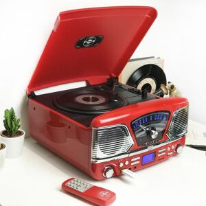 Prezzybox Steepletone 1960's Roxy 4 BT Retro Music System - Red