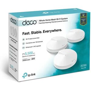 TP-LINK (DECO M5) Whole-Home Mesh Wi-Fi System, 3 Pack, Dual Band AC1300, 2x Gigabit LAN/WAN per unit