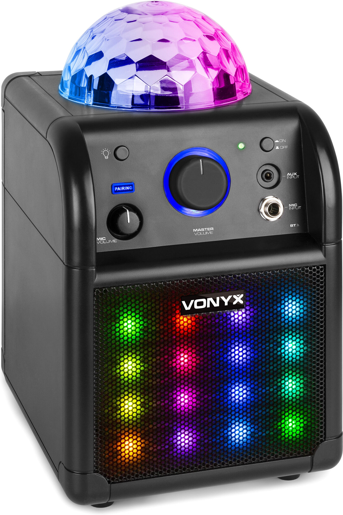 Vonyx Sbs50b-Plus Karaoke Set Schwarz Mit Led Lichteffekten