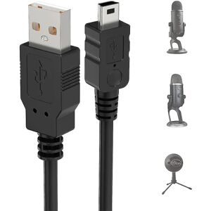 Usb mikrofonkabel til blå Yeti, 2 m Yeti mikrofon strømkabel usb en han til mini dataoverførselskabel til blå Yeti usb mikrofon, blå snebold Ic