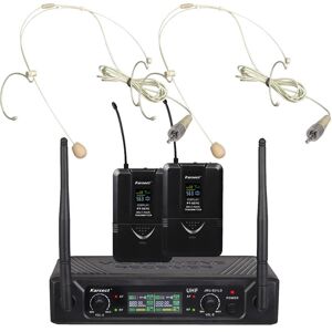 Karsect JRU-521LD/PT-527C/HT-3A trådløs 2 x tynde headset-mikrofon-sæt