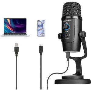 Boya Microphone à condensateur USB BY-PM500 avec support de bureau pour streaming, podcast, YouTube Windows Mac PC et Smartphone USB-C - Publicité