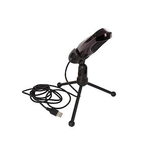 HQ Power Microphone à condensateur studio USB avec support table - Pour podcast ou enregistrement d'instrument