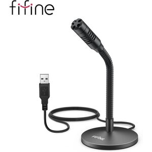 FIFINE Mini USB Microphone for Dictation.Desktop Plug&Play Microphone for Computer Laptop PC. for conference,Gaming, Streaming